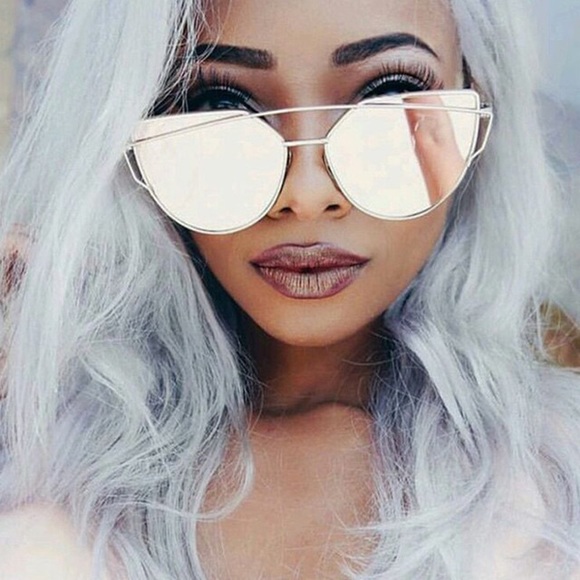 Cat Eye Oversized Mirrored Sunglasses Pink/Gold. - Picture 6 of 7